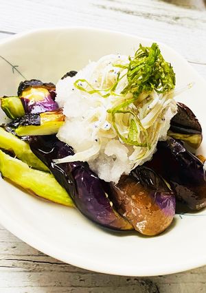 簡単！茄子の丸ごと素揚げシラスおろし-レシピのメイン写真
