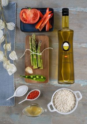 アスパラとエンドウ豆のスペイン風ごはん-レシピのメイン写真