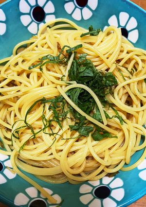 超簡単！みょうがの醤油パスタ-レシピのメイン写真