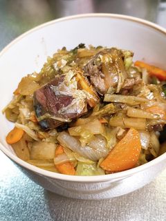 中華カレー味☆サバ缶野菜炒め丼-レシピのメイン写真