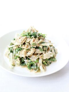 簡単〜【おかひじきと玉ねぎのごまサラダ】-レシピのメイン写真