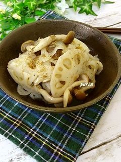 レンコンとぶなしめじのコンソメ炒め-レシピのメイン写真