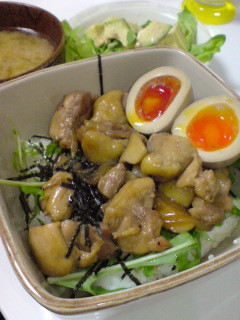 味付き卵入り照り焼きチキン丼-レシピのメイン写真