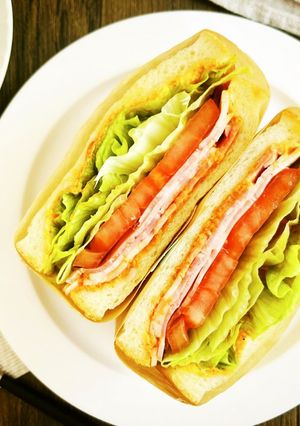 彩り野菜と熟成ハムのサンド-レシピのメイン写真