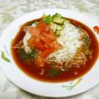 そうめんをトマトソースで