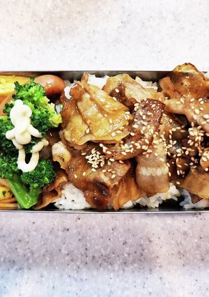 高校生弁当覚え書き219豚バラたれ炒め-レシピのメイン写真