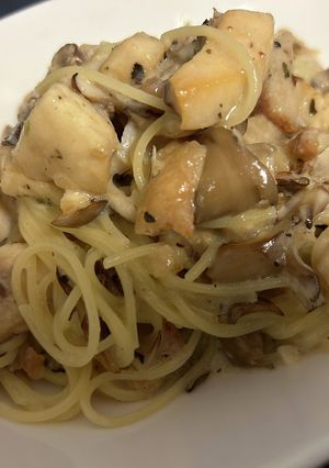 白身魚とキノコのクリームパスタ-レシピのメイン写真