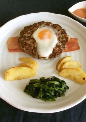 お月見に☆簡単月見ハンバーグ-レシピのメイン写真