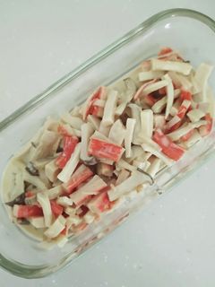エリンギとカニカマのわさびマヨぽん酢和え-レシピのメイン写真
