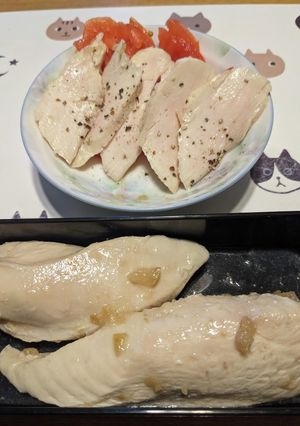 電子レンジで鶏むね肉ハム塩レモン味-レシピのメイン写真