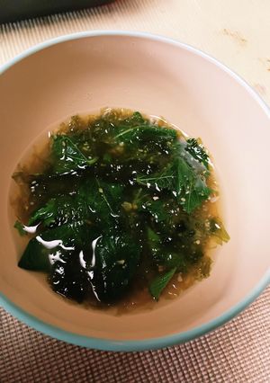 モロヘイヤと生あおさの味噌汁-レシピのメイン写真
