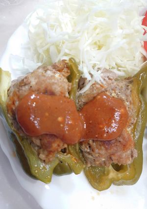 下ごしらえ不要！簡単ピーマンの肉詰め-レシピのメイン写真
