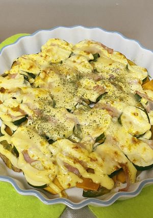 カボチャとズッキーニのチーマヨカレー焼き-レシピのメイン写真