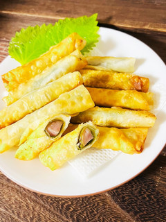 大葉消費★大葉とソーセージの餃子巻き-レシピのメイン写真