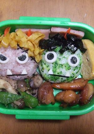 キャラ弁 ケロロ鬼 と ギロロ鬼-レシピのメイン写真