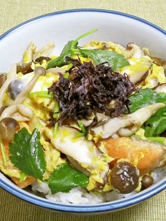 鮭ときのこの卵とじ丼-レシピのメイン写真