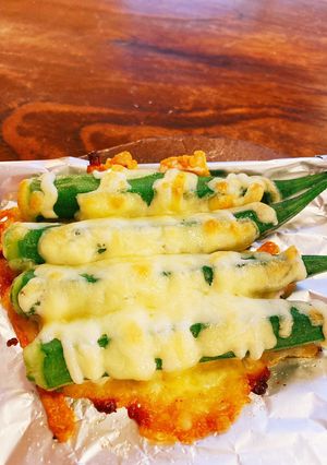 簡単！おくらのカリトロチーズ焼き☆-レシピのメイン写真