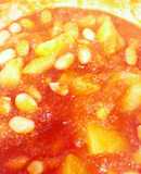 ジャガイモと大豆水煮のトマト煮