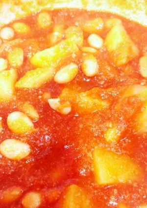 ジャガイモと大豆水煮のトマト煮-レシピのメイン写真