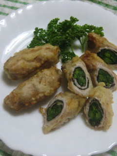 菜の花の豚肉包み揚げ-レシピのメイン写真