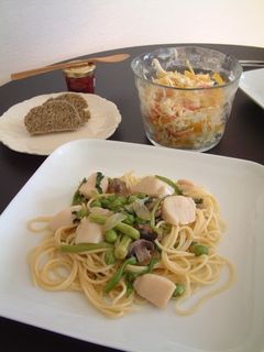 ほたてとセリの春パスタ-レシピのメイン写真