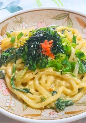 ほうれん草と明太豆乳クリームうどん-レシピのメイン写真