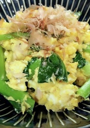 ツナと小松菜のふわふわ卵炒め-レシピのメイン写真
