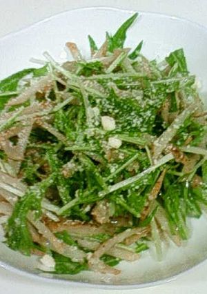 水菜とごぼうのサラダ-レシピのメイン写真