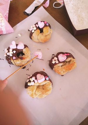 簡単にパイドーナツ、バレンタインに!-レシピのメイン写真