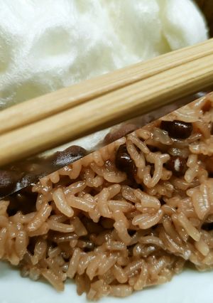 和菓子屋風赤いお赤飯と一緒にぜんざい-レシピのメイン写真