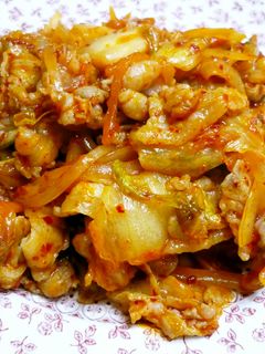 丼にも☆豚バラ・キムチ炒め-レシピのメイン写真