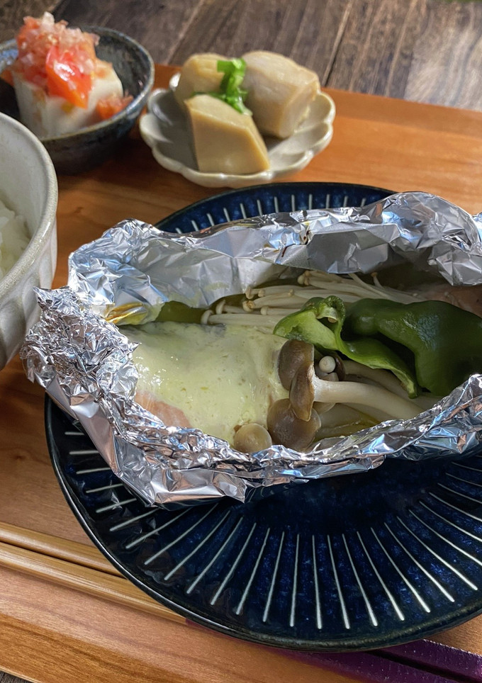 鮭のホイル焼き(柚子胡椒マヨ)-レシピのメイン写真