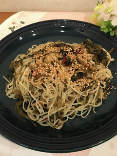 高菜(かぶの葉)そうめんチャンプルー-レシピのメイン写真