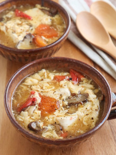 ぽかぽか♫豆腐とトマトのふわふわ卵スープ-レシピのメイン写真