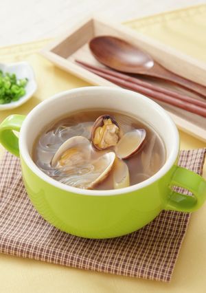レンジで！春雨とあさりのしょうがスープ-レシピのメイン写真