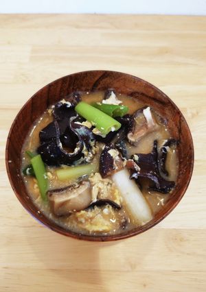 きくらげと干し椎茸のかんたん味噌汁-レシピのメイン写真