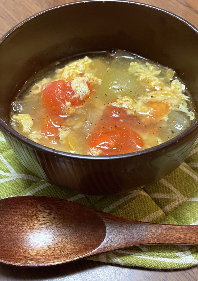 みんな大好き！トマトとたまごのスープ-レシピのメイン写真