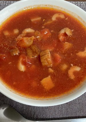 薩摩揚げと竹輪のトマト煮スープ-レシピのメイン写真