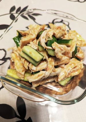 鶏むね肉の胡麻味噌酢和え-レシピのメイン写真