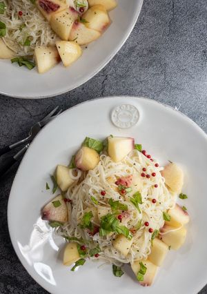 桃のカッペリーニ風そうめん-レシピのメイン写真
