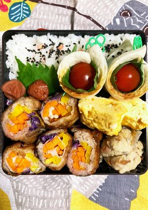 9/15 よっちゃん彩野菜肉巻き弁当-レシピのメイン写真