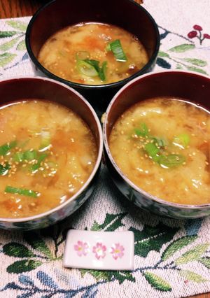 松山揚げと白ねぎの味噌汁-レシピのメイン写真