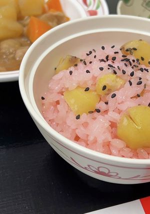 敬老の日にぴったり！栗入り赤飯-レシピのメイン写真