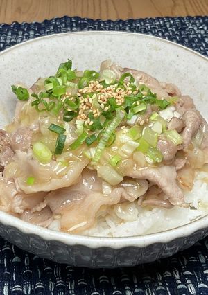 豚肉塩ダレ（白ネギ＋青小ネギ）丼-レシピのメイン写真