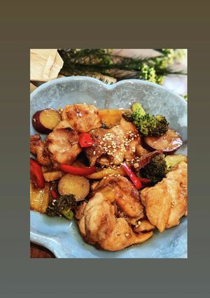 鶏もも肉とパプリカ・お野菜の甘酢炒め-レシピのメイン写真