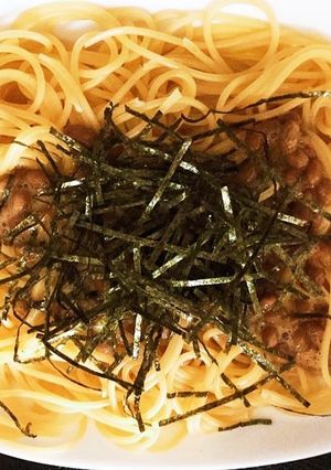 オリーブオイルで腸活納豆パスタ-レシピのメイン写真