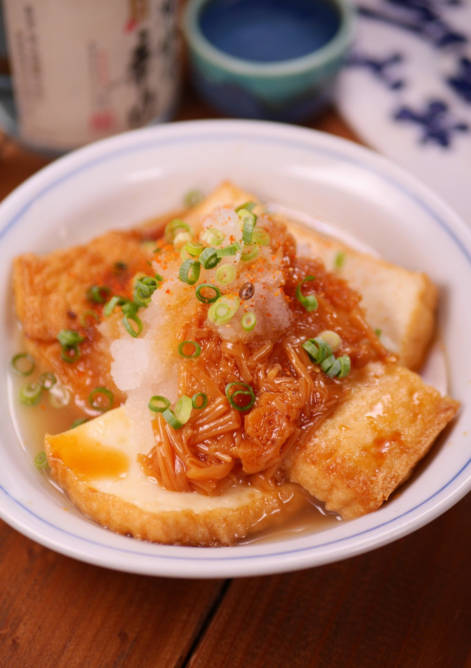 焼き厚揚げのさっぱりおろしポン酢なめ茸-レシピのメイン写真