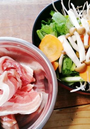 週1レシピ！蒸し野菜！豚バラ春雨！-レシピのメイン写真