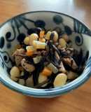 乾燥大豆でヒジキ入り五目煮(無水鍋使用)