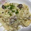 キノコ入りカルボナーラ